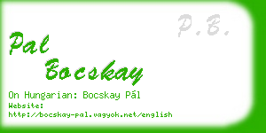 pal bocskay business card